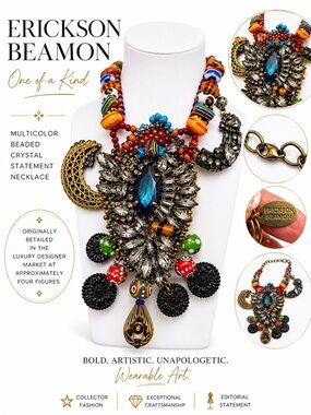 Erickson Beamon Multicolor Beaded Crystal Statement Necklace – One of a Kind